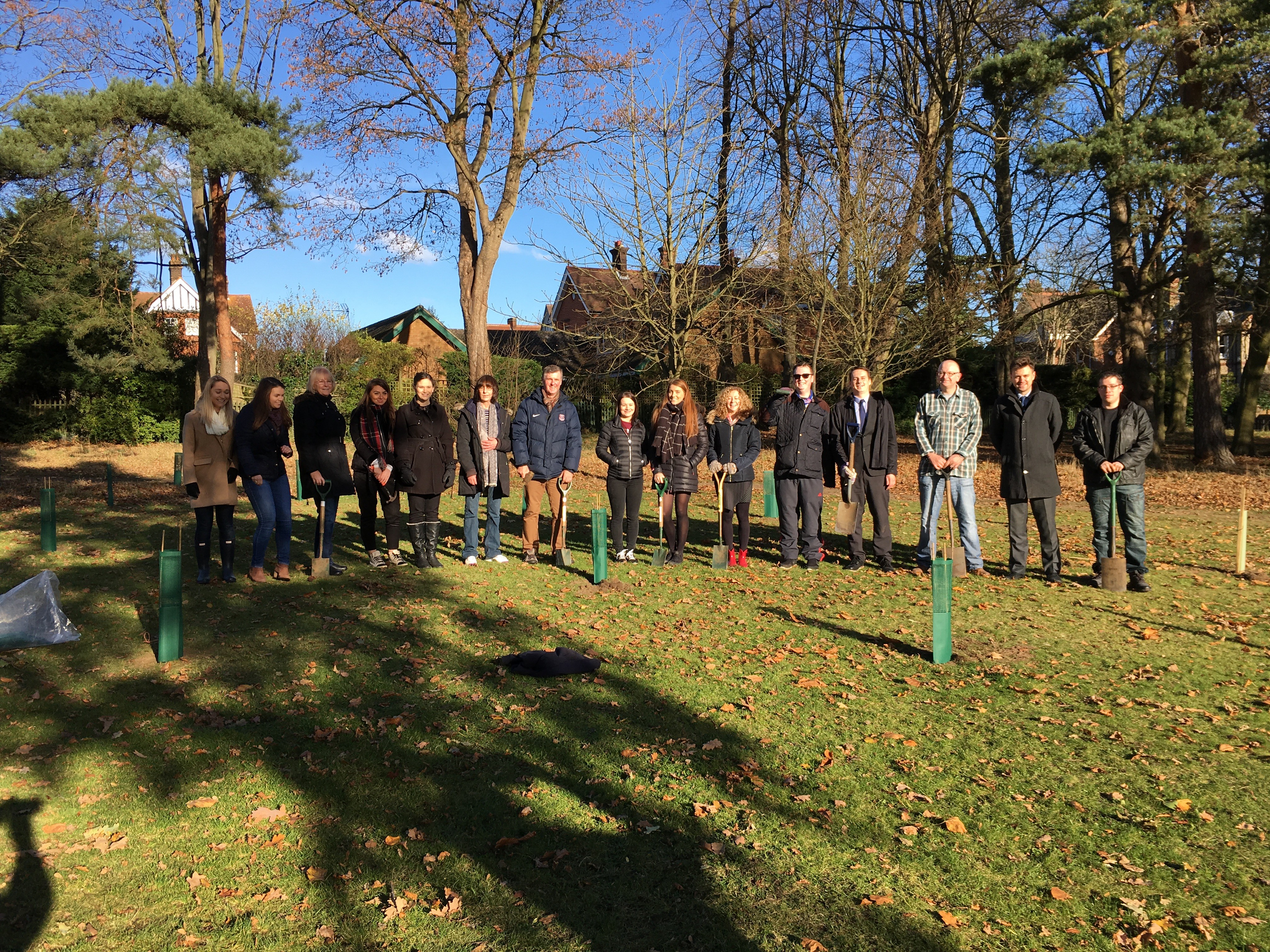The team at Prettys plant trees in Christchurch Park to mark the firms 110th anniversary